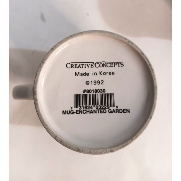 Creative Concepts Enchanted Garden Floral Mugs 1992 Signed - Picture 5 of 6